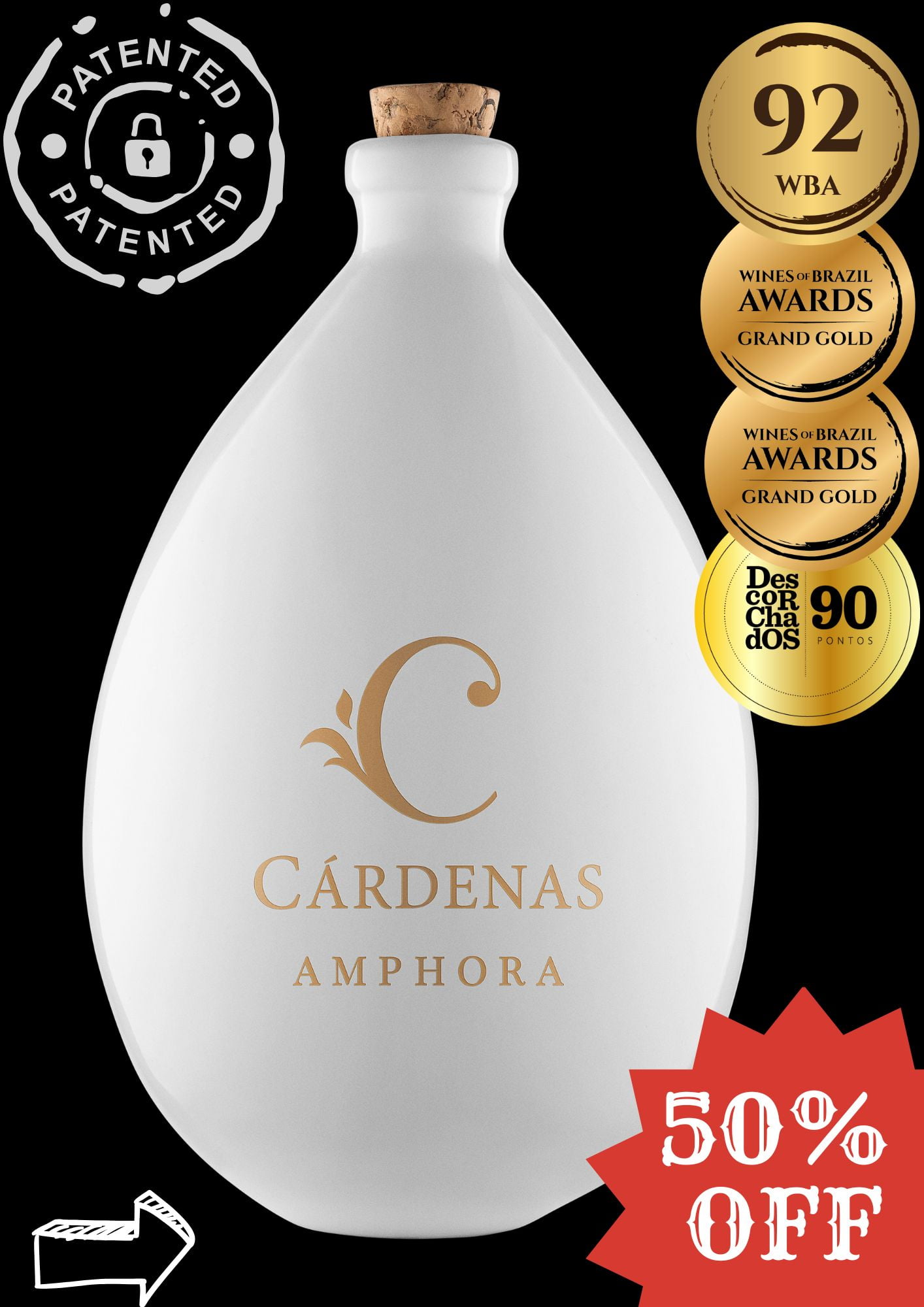 CARDENAS AMPHORA WINE MERLOT 2016