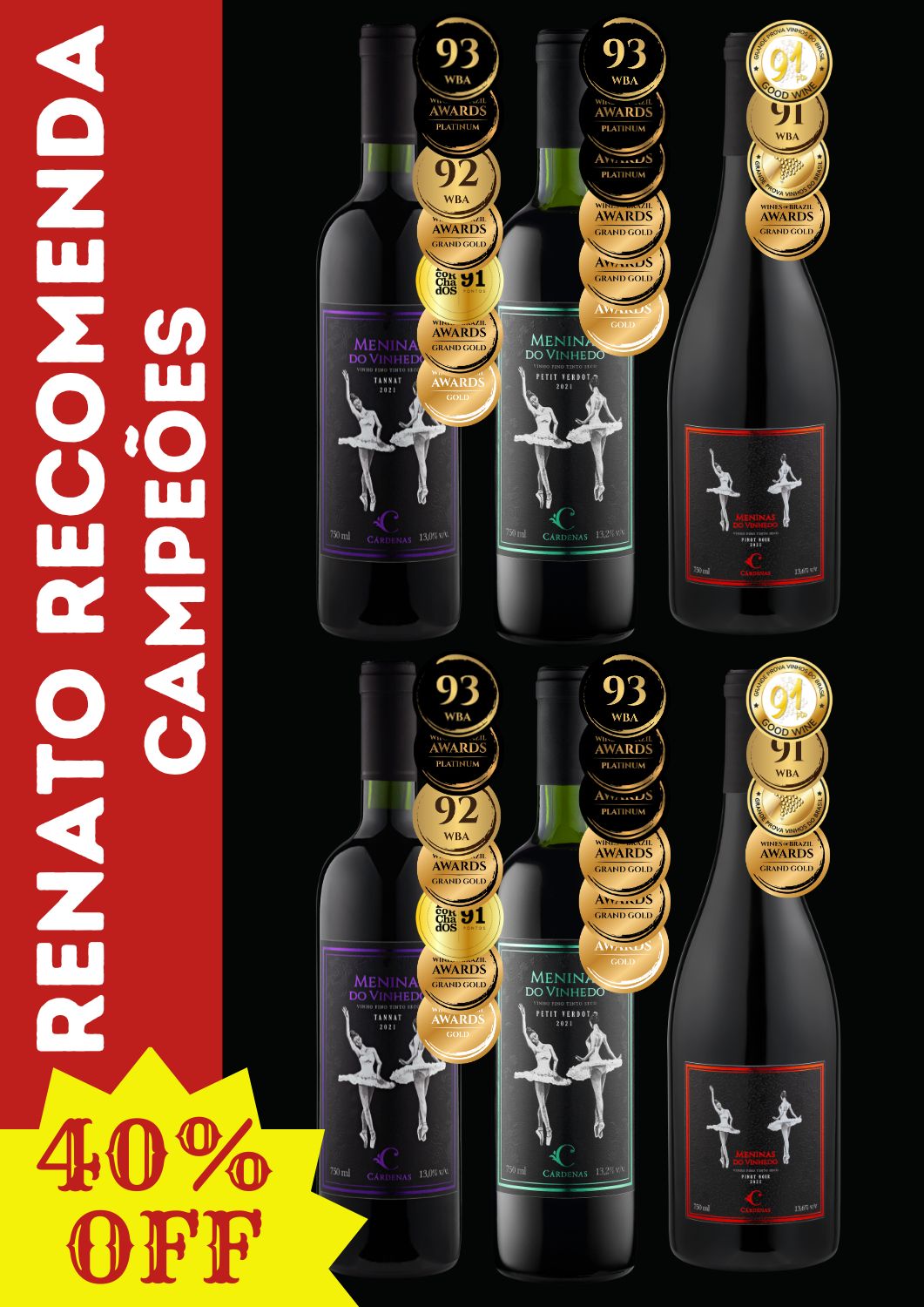 02 TANNAT 2021 + 02  MV PETIT VERDOT 2021 + 02 MV PINOT NOIR 2022