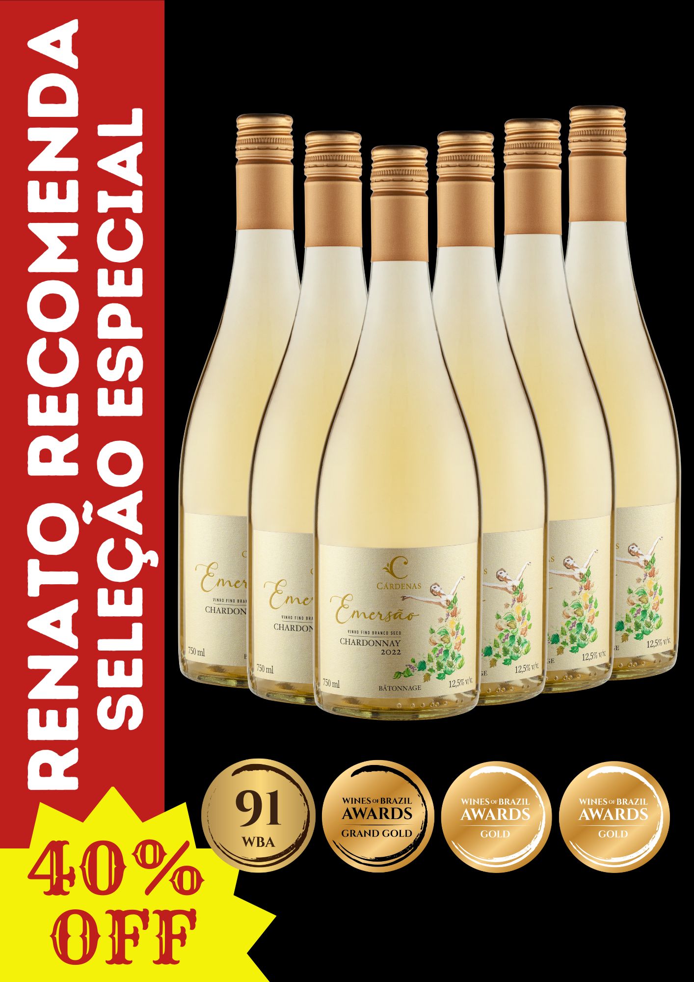 SEIS (6) EMERÃO CHARDONNAY 2022