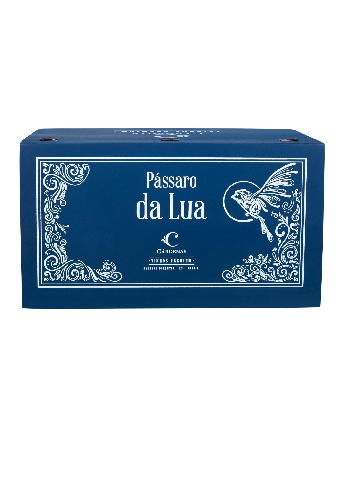 Caixa de Madeira Pássaro da Lua - Azul-Marinho (Vazia) - D15