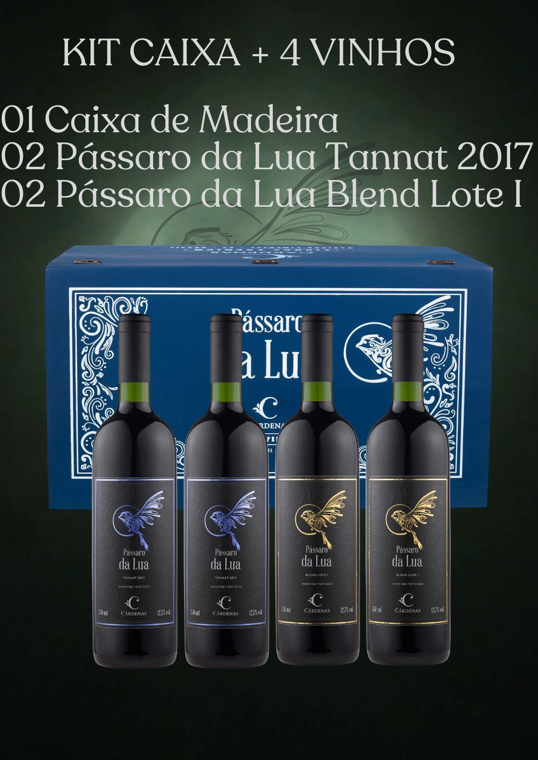 KIT CAIXA + 4 VINHOS