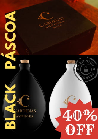 01 CAIXA DUPLA + 01 CARDENAS AMPHORA WINE MERLOT 2016 (BRANCA) + 01 CARDENAS AMPHORA WINE TANNAT 2017 (PRETA)