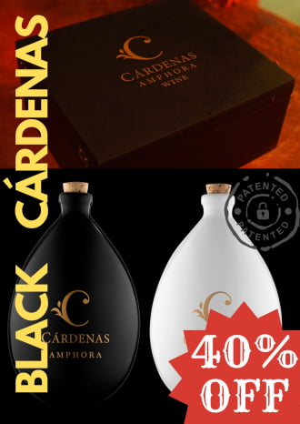 01 CAIXA DUPLA + 02 CARDENAS AMPHORAS WINE REBO 2022 (PRETA E BRANCA)