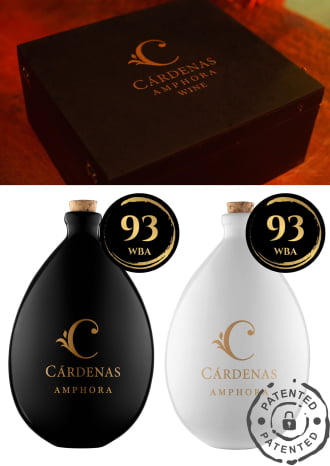 01 CAIXA DUPLA + 02 CARDENAS AMPHORAS WINE REBO 2022 (PRETA E BRANCA)