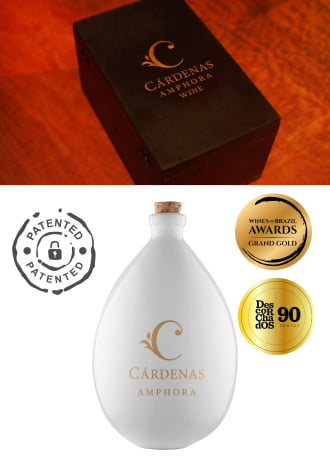 Caixa 1 garrafa vazia + Cardenas Amphora Wine Merlot 2016