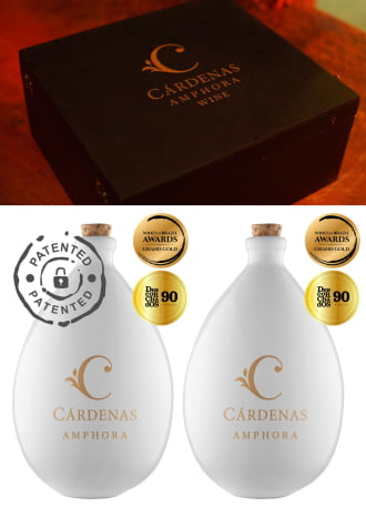 Caixa para 2 garrafa vazia + 2 Cardenas Amphora Wine Merlot 2016