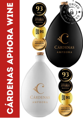 KIT 05 - CARDENAS AMPHORA WINE - 01 REBO 2022 (PRETA) + 01 REBO 2022 (BRANCA)
