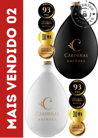 KIT 05 - CARDENAS AMPHORA WINE - 01 REBO 2022 (PRETA) + 01 REBO 2022 (BRANCA)