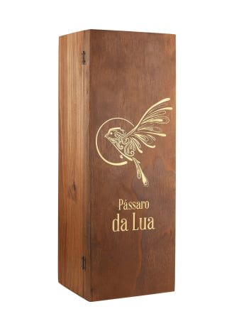 KIT 04 - PASSARO DA LUA MERLOT 2016 (3 LITROS) + CAIXA DE MADEIRA (VAZIA)
