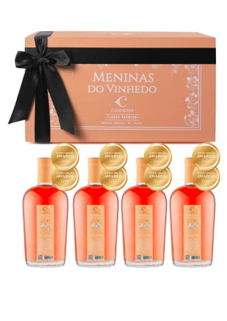 KIT 09 - CAIXA SALMÃO + 4 GARRAFAS MENINAS DO VINHEDO PINOT NOIR ROSÉ 2023