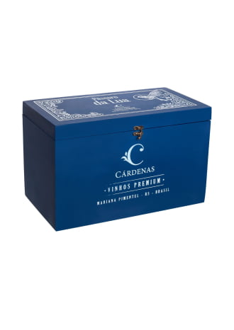 Caixa de Madeira Pássaro da Lua - Azul-Marinho (Vazia) - D15